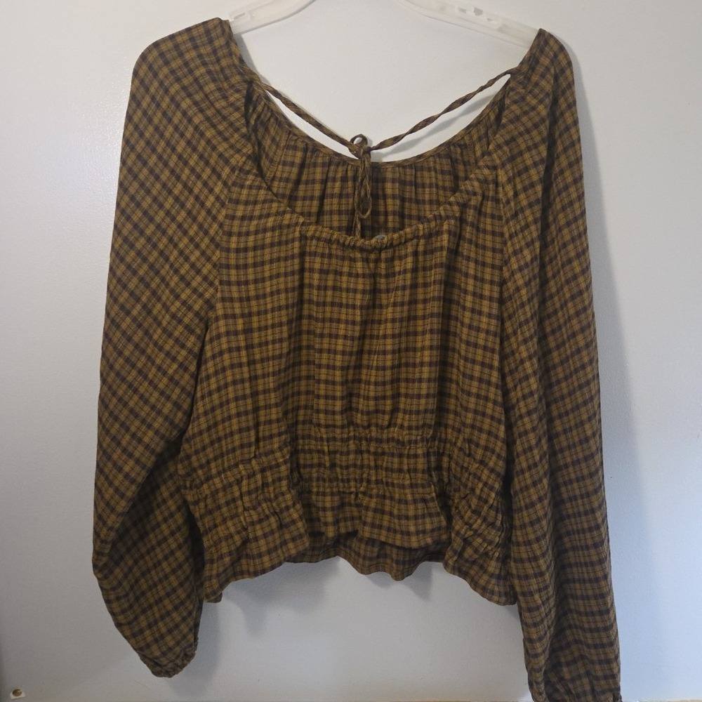 Madewell Gingham Squareneck Puff Sleeve Top Size 6 MC765 - Picture 9 of 12